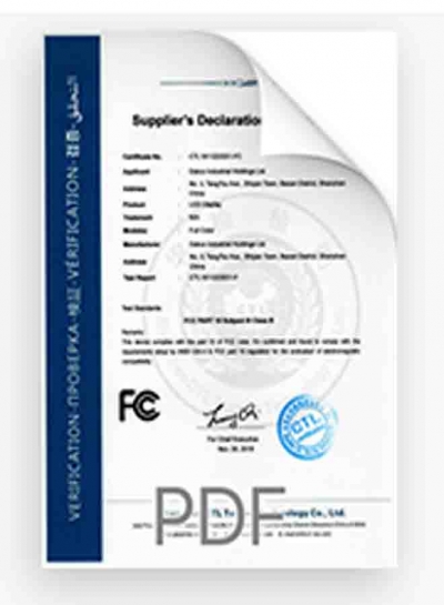 FCC certificate (accredited lab)